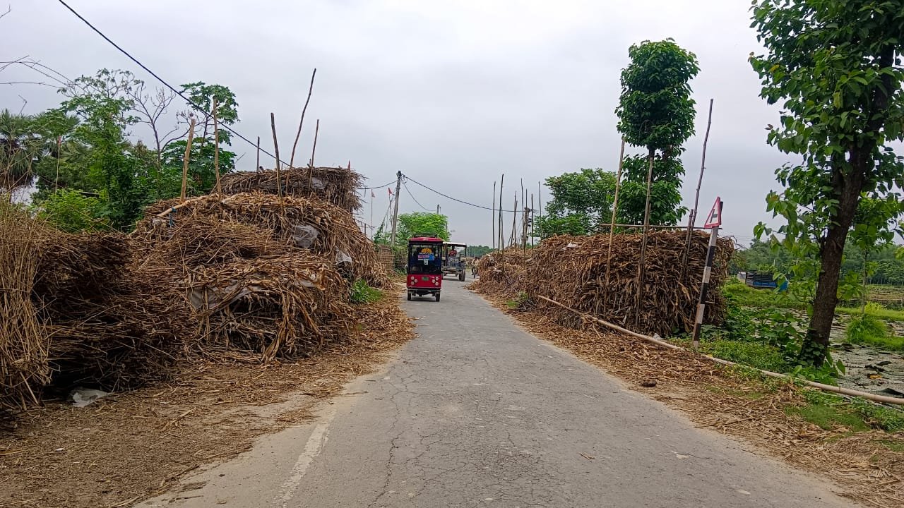 सड़क किनारे अतिक्रमण से सिकुड़ रही है ग्रामीण सड़के